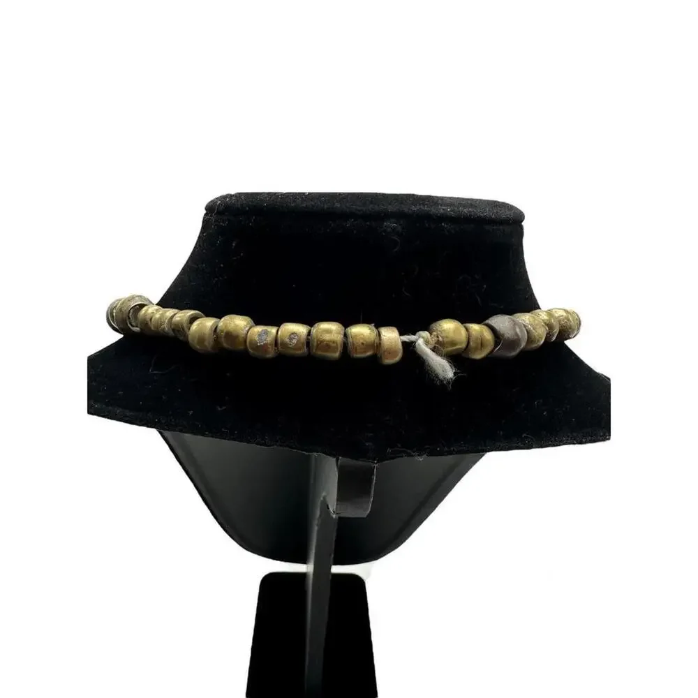 Vintage African Brass Lost-Wax Trade Necklace Corn Pendant